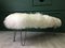 White Fluffy Sheepskin Bench with Hairpin Legs by Area Design Ltd 6