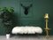 White Fluffy Sheepskin Bench with Hairpin Legs by Area Design Ltd 2