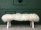 White Fluffy Sheepskin Bench by Area Design Ltd 1