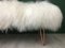 Banco de piel de oveja peludo blanco con patas de horquilla de cobre de Area Design Ltd, Imagen 3