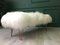 White Fluffy Sheepskin Bench with Copper Hairpin Legs by Area Design Ltd 9