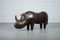 Grand Rhinocéros Vintage en Cuir par Dimitri Omersa pour Liberty 3