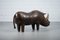 Large Vintage Leather Rhino by Dimitri Omersa for Liberty 5