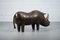 Large Vintage Leather Rhino by Dimitri Omersa for Liberty, Image 5