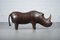 Large Vintage Leather Rhino by Dimitri Omersa for Liberty 1