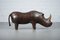 Large Vintage Leather Rhino by Dimitri Omersa for Liberty, Image 1