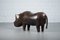 Grand Rhinocéros Vintage en Cuir par Dimitri Omersa pour Liberty 4