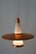 Copper & Opaline Glass Sputnik Ceiling Lamp, 1950s 5