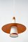 Copper & Opaline Glass Sputnik Ceiling Lamp, 1950s 16