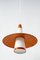 Copper & Opaline Glass Sputnik Ceiling Lamp, 1950s, Image 16