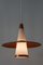 Copper & Opaline Glass Sputnik Ceiling Lamp, 1950s 13