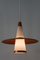 Copper & Opaline Glass Sputnik Ceiling Lamp, 1950s 13