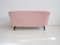 Sofá danés de terciopelo rosa, años 40, Imagen 14
