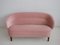 Danish Pink Velvet Sofa, 1940s 4