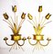 Apliques Tulip Mid-Century de Ferro Art, años 50. Juego de 2, Imagen 7