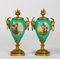 Antique Porcelain and Golden Bronze Candleholders, Set of 2 2