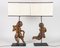 Antike Tischlampen aus geschnitztem Holz, 2er Set 4