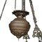Antike italienische Deckenlampe aus Muranoglas & Bronze 8