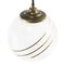 Mid-Century Opaline Glass and Brass Pendant Lamp, Image 3