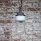 Industrial Porcelain, Cast Iron, and Clear Glass Ceiling Lamp, 1950s 3