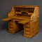 Antiker edwardianischer Schreibtisch aus Eiche mit Rolltür 9
