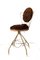 Chaise Vanity en Velours Marron Chocolat, années 60 2