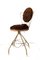 Chocolate Brown Velvet Vanity Chair, 1960s, Image 2
