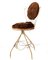 Chaise Vanity en Velours Marron Chocolat, années 60 4