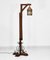 Stehlampe aus Eiche, Kupfer & Buntglas, 1920er 10
