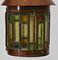 Lámpara de pie de roble, cobre y vidrieras, años 20, Imagen 5
