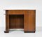 Art Deco Walnut & Leather Desk, 1930s 1