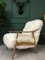 Art Déco Vintage Sessel mit weißem Schaffellbezug 1