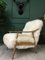 Vintage Art Deco White Sheepskin Armchair 1