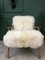 Art Déco Vintage Sessel mit weißem Schaffellbezug 4