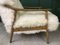 Fauteuil Vintage Art Déco en Peau de Mouton Blanche 9