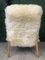 Vintage Art Deco White Sheepskin Armchair 10