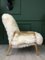 Fauteuil Art Déco Vintage en Peau de Mouton Blanc 1