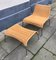 Vintage Sessel & Fußhocker aus Rattan & verchromtem Stahl im skandinavischen Stil, 1970er 3