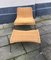 Vintage Sessel & Fußhocker aus Rattan & verchromtem Stahl im skandinavischen Stil, 1970er 5