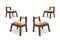 Italian Walnut Dining Chairs, 1950s, Set of 4 1