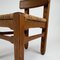 Mid-Century Brutalist Oak and Straw Dining Chairs, Set of 4 6