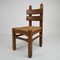 Mid-Century Brutalist Oak and Straw Dining Chairs, Set of 4 1