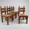 Mid-Century Brutalist Oak and Straw Dining Chairs, Set of 4, Image 2