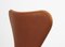 Sillas de comedor modelo 3107 de cuero coñac de Arne Jacobsen para Fritz Hansen, años 80. Juego de 4, Imagen 2