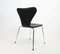 Chaise de Salon Modèle 3107 en Cuir Noir par Arne Jacobsen pour Fritz Hansen, 1980s 2