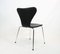 Model 3107 Dining Chair in Black Leather by Arne Jacobsen for Fritz Hansen, 1980s 2