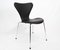 Model 3107 Dining Chair in Black Leather by Arne Jacobsen for Fritz Hansen, 1980s, Image 7