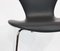 Model 3107 Dining Chair in Black Leather by Arne Jacobsen for Fritz Hansen, 1980s, Image 5