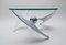 Italian Steel and Glass Adjustable Coffee Table by L. Campanini for Cama, 1970s 6