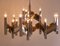 Large Vintage Chromed Metal and Brass Chandelier from Sciolari, 1970s 2